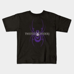 Purple Background Spider with Logo Kids T-Shirt